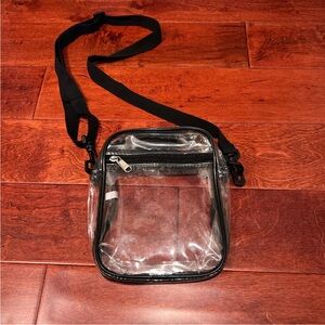 Clear Crossbody Bag with Black Trim